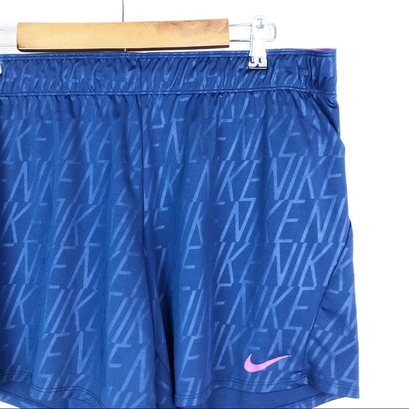 Nike Pants - Nike Navy & Purple Elastic Drawstring Shorts